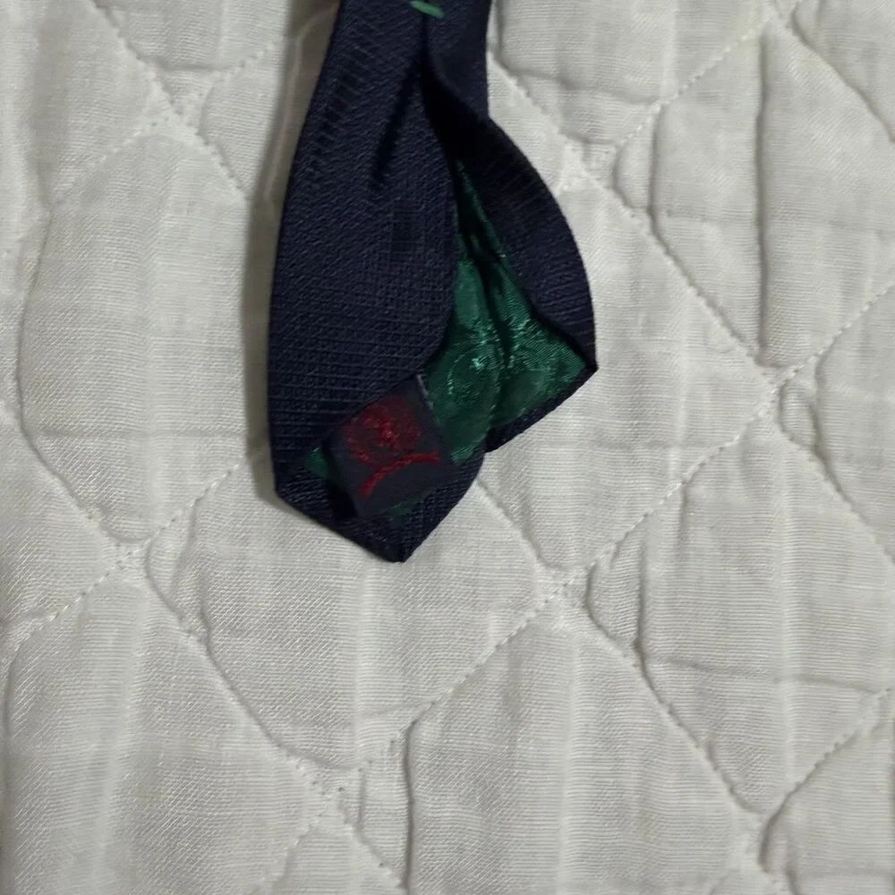 Vintage Tommy Hilfiger Mens Italian Silk Tie Geometric Burgundy Navy Necktie USA